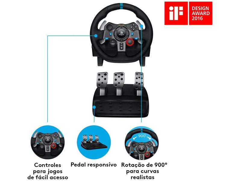 Logicoolロジクール G29 Driving Force Volante De Corrida Driving Force com Pedal Logitech G29 - Outros